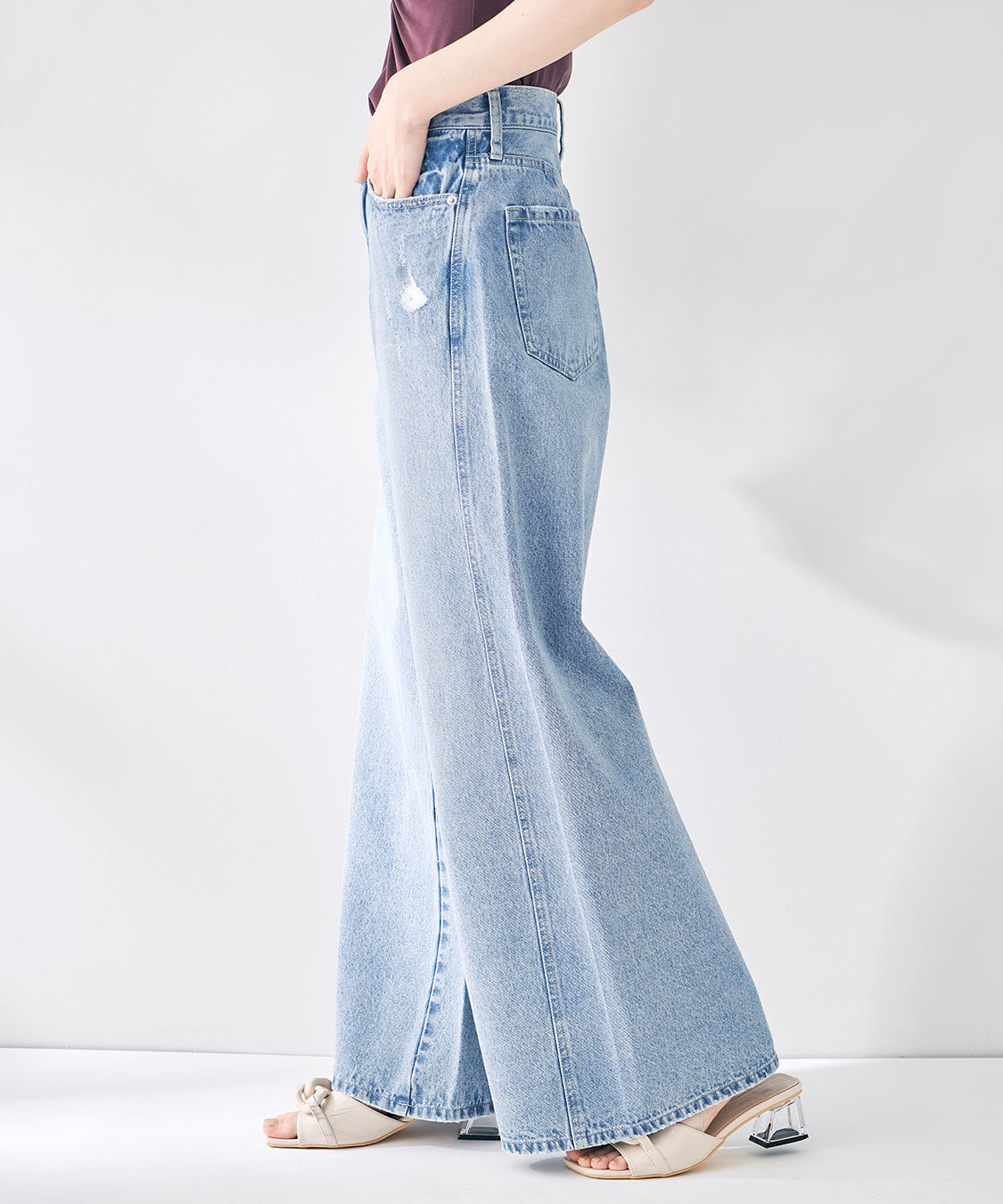 COCO DEAL「ツイストシームバギーデニムパンツ」|デニム|