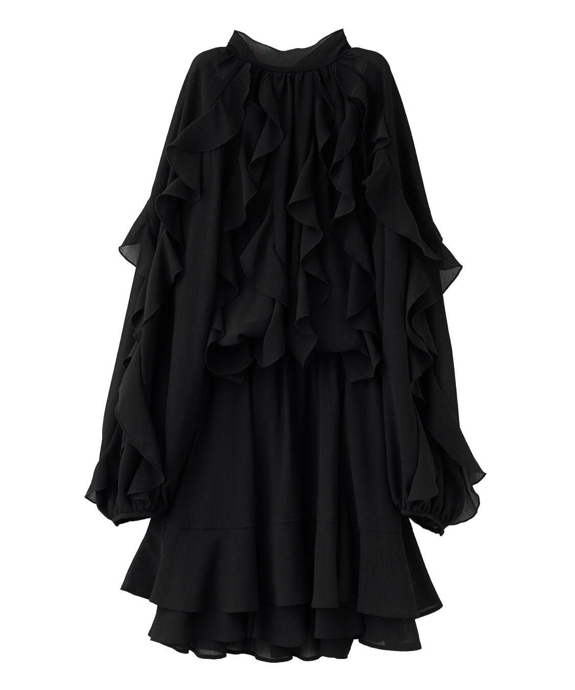 岡崎紗絵さんコラボ】カスケードボウタイフリルミニワンピース（COCO