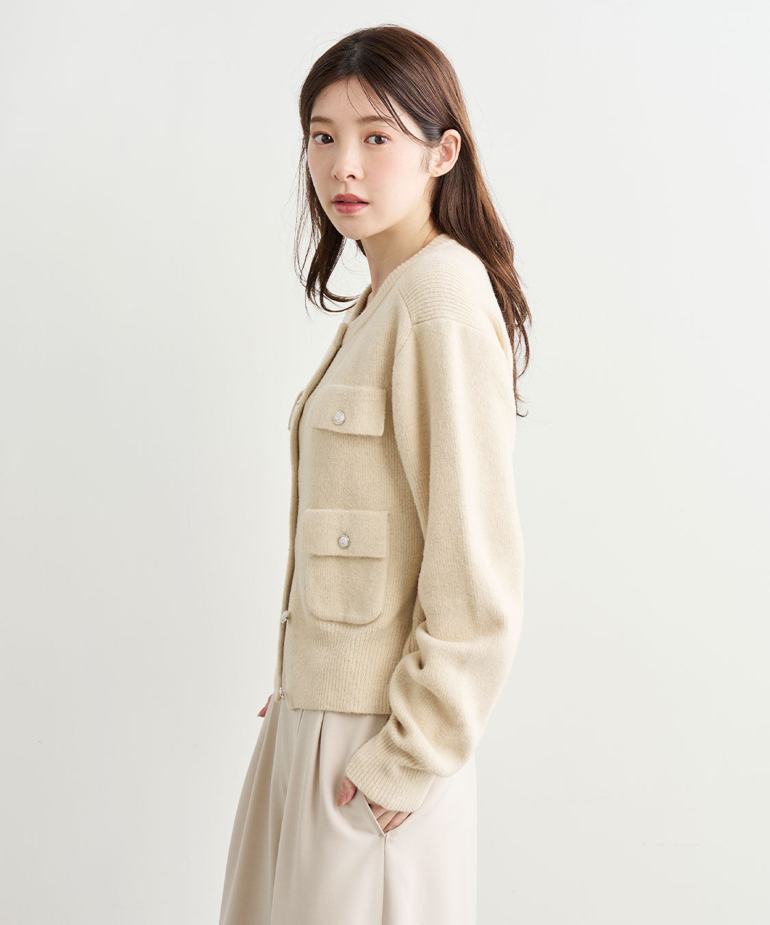 COCO DEAL「ブークレ―ポケットカーディガン」|カーディガン|