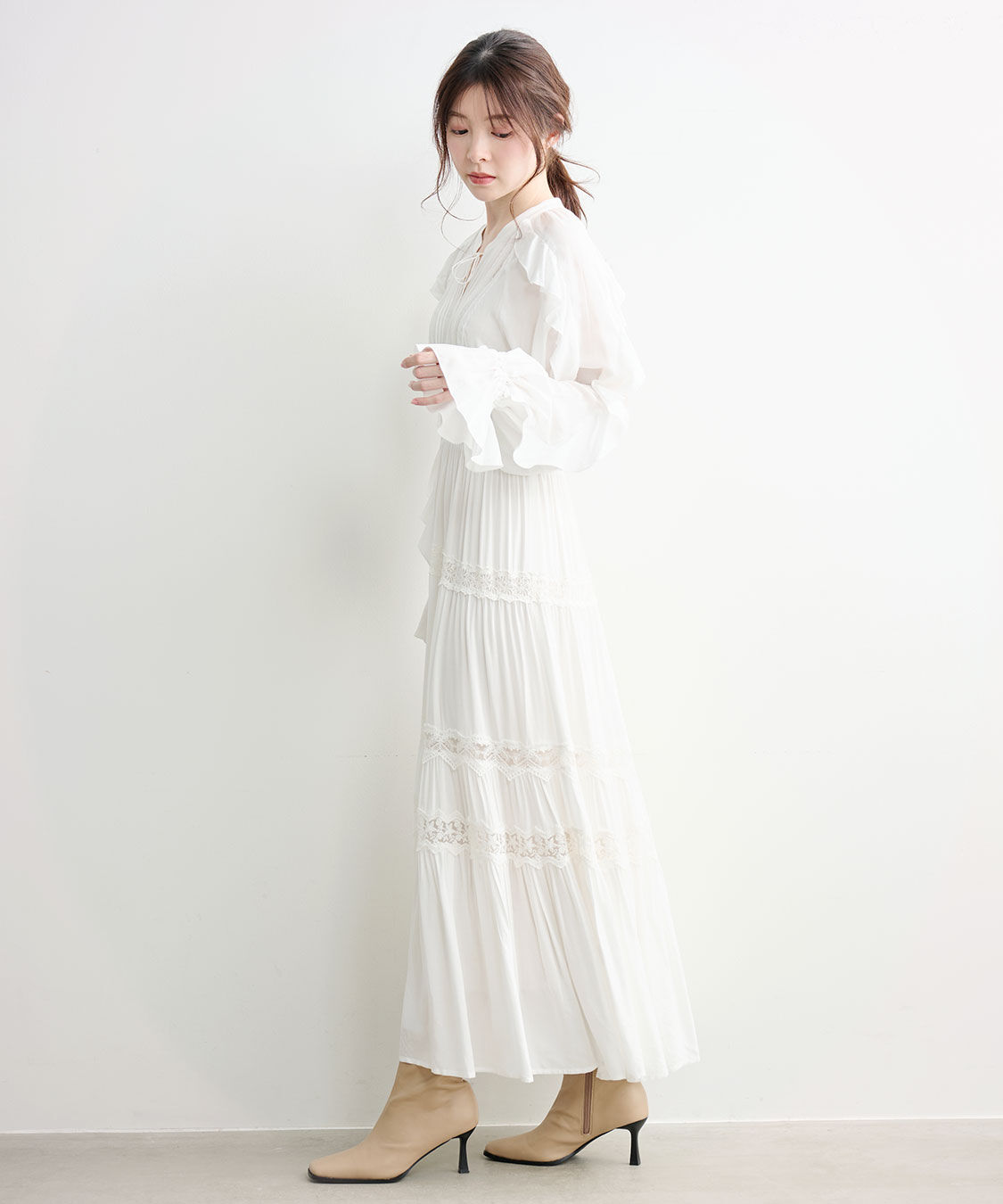 COCO DEAL「ラッフルレーストリムワンピース」|ワンピース|