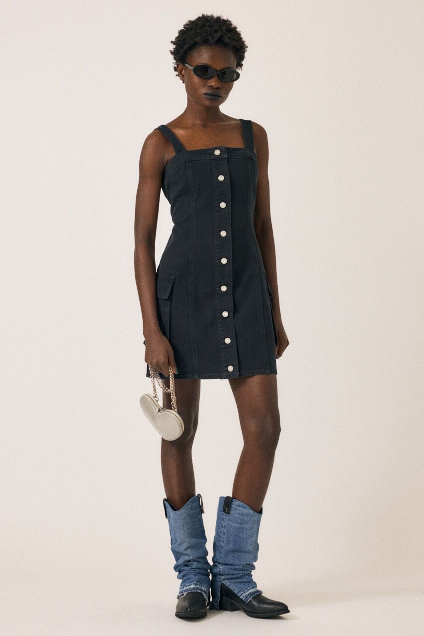 MOUSSY「DENIM CARGO MINI ドレス」|ワンピース|