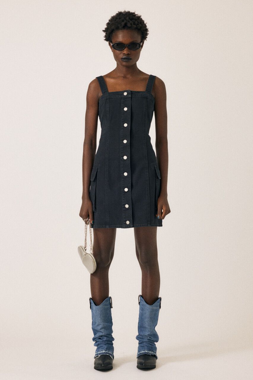 MOUSSY「DENIM CARGO MINI ドレス」|ワンピース|