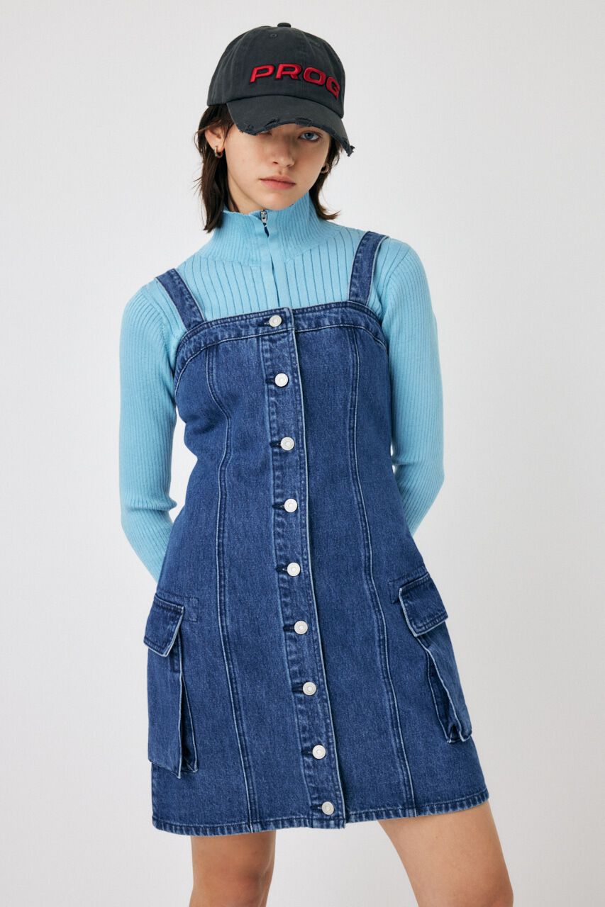 MOUSSY「DENIM CARGO MINI ドレス」|ワンピース|