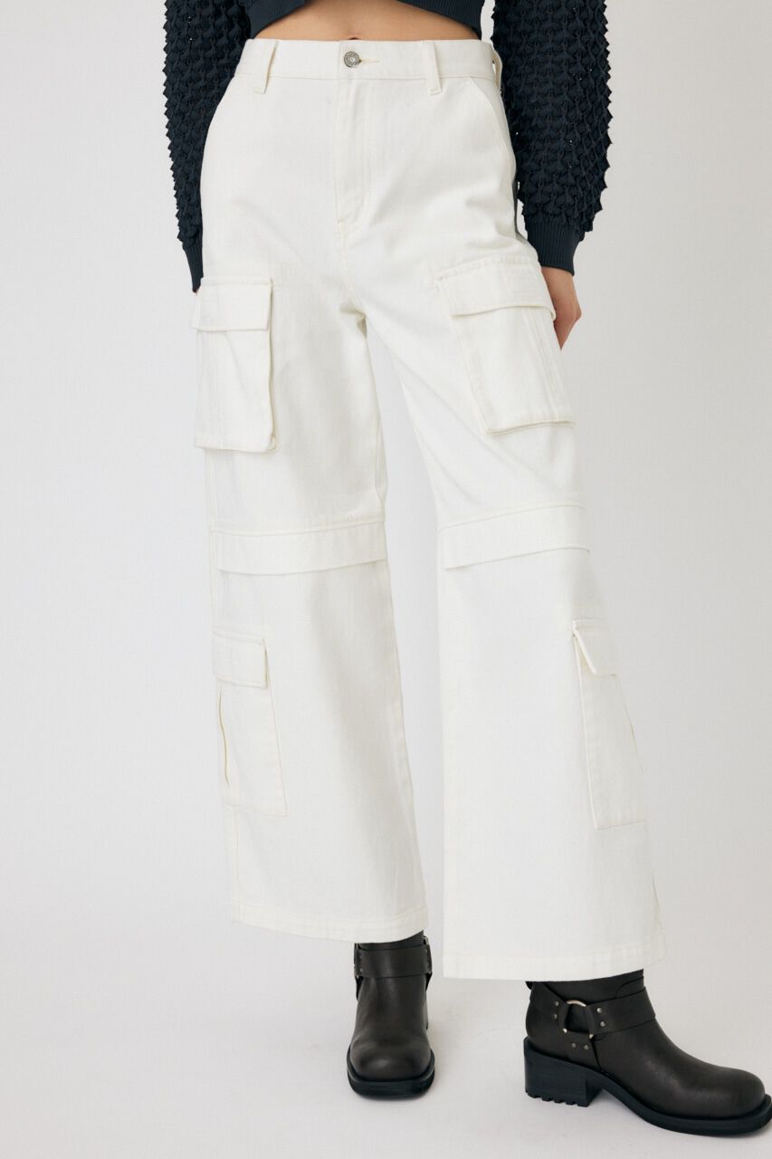 MOUSSY「LOWRISE CARGO WHT STRAIGHT」|デニム|