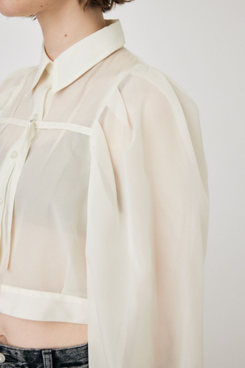 MOUSSY「SHEER TUCK SLEEVE ブラウス」|シャツ・ブラウス|