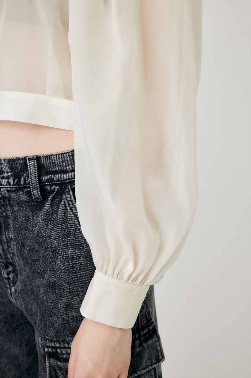 MOUSSY「SHEER TUCK SLEEVE ブラウス」|シャツ・ブラウス|