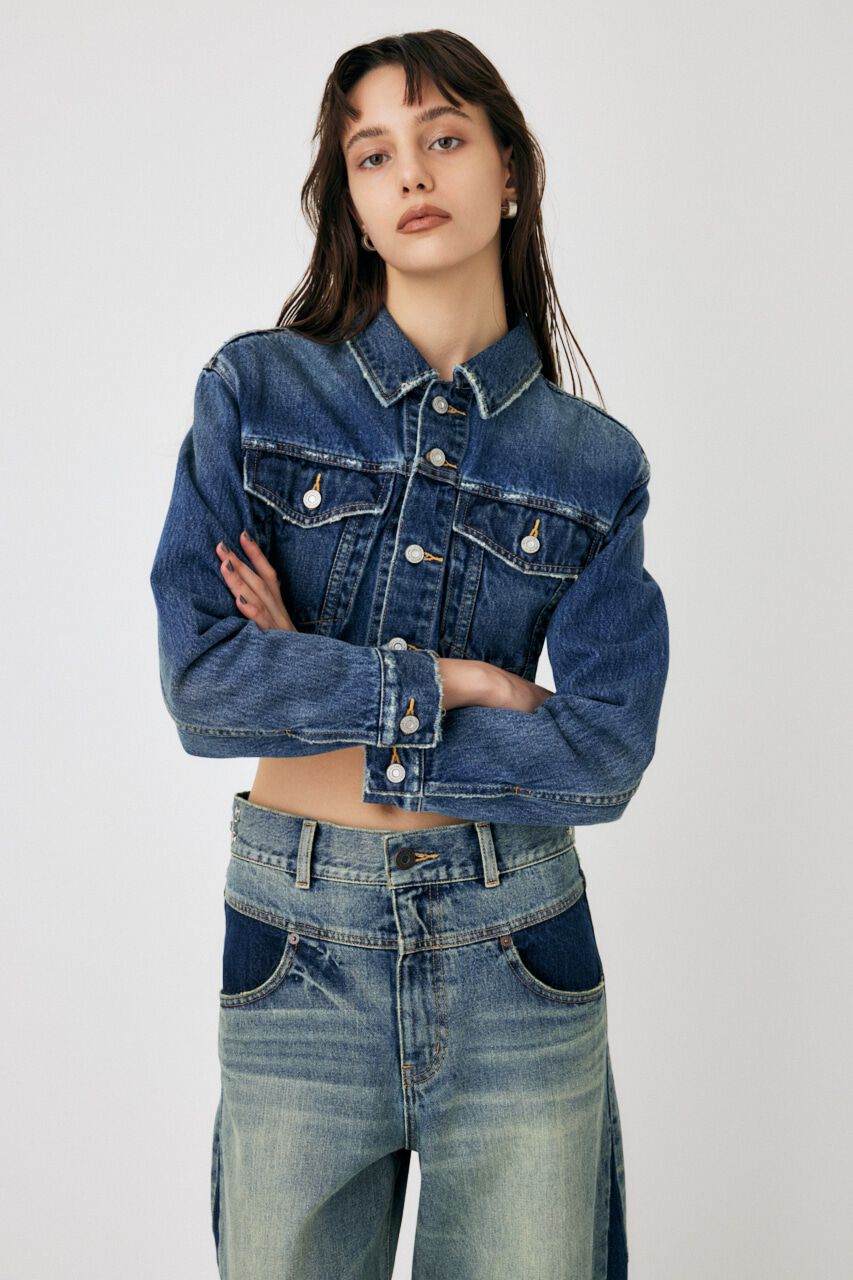 MOUSSY「RAW EDGE SHORT DENIM ジャケット」|デニムジャケット|
