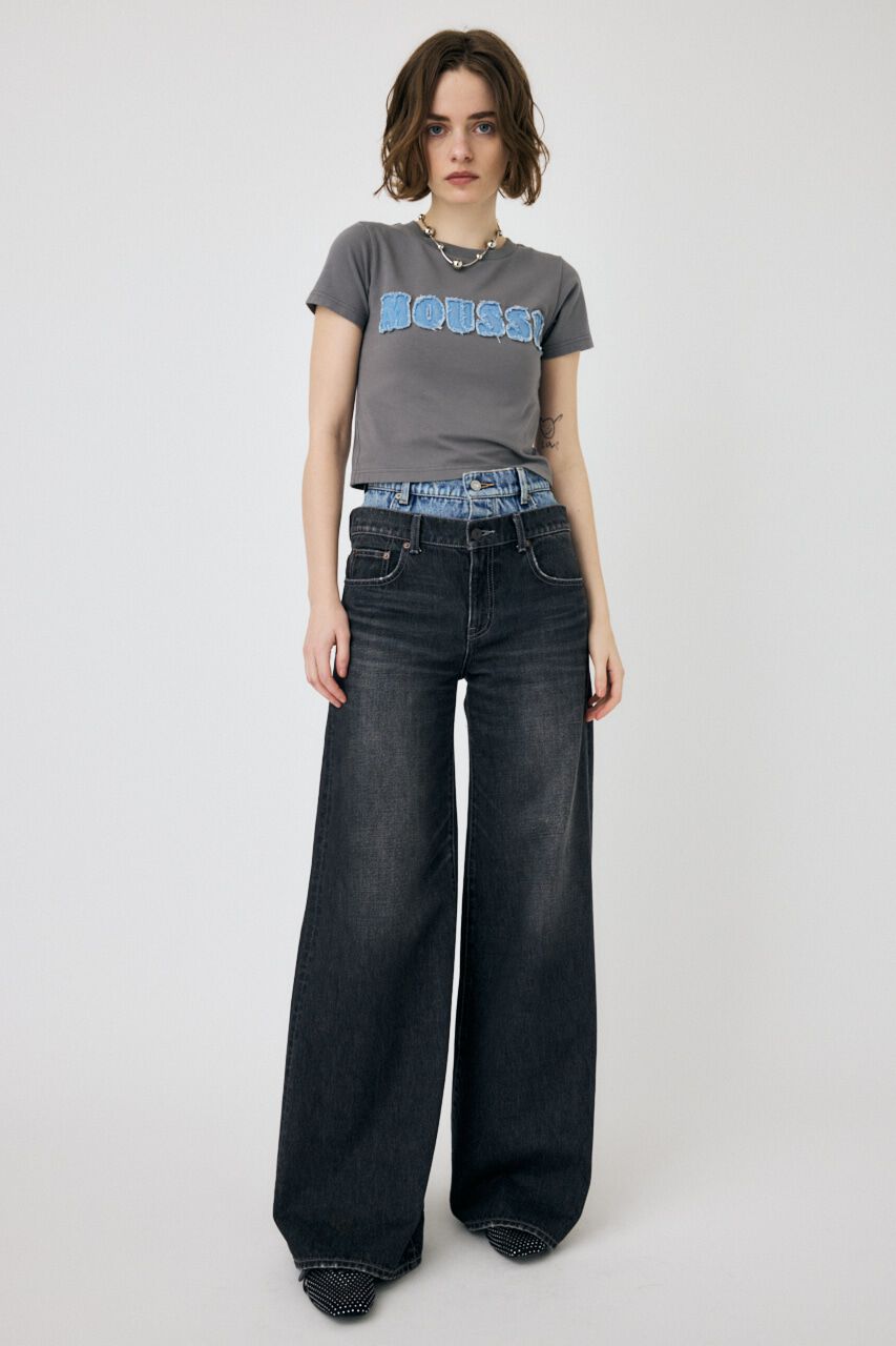 MOUSSY「PATCH DENIM MOUSSY TINY Tシャツ」|Tシャツ・カットソー|