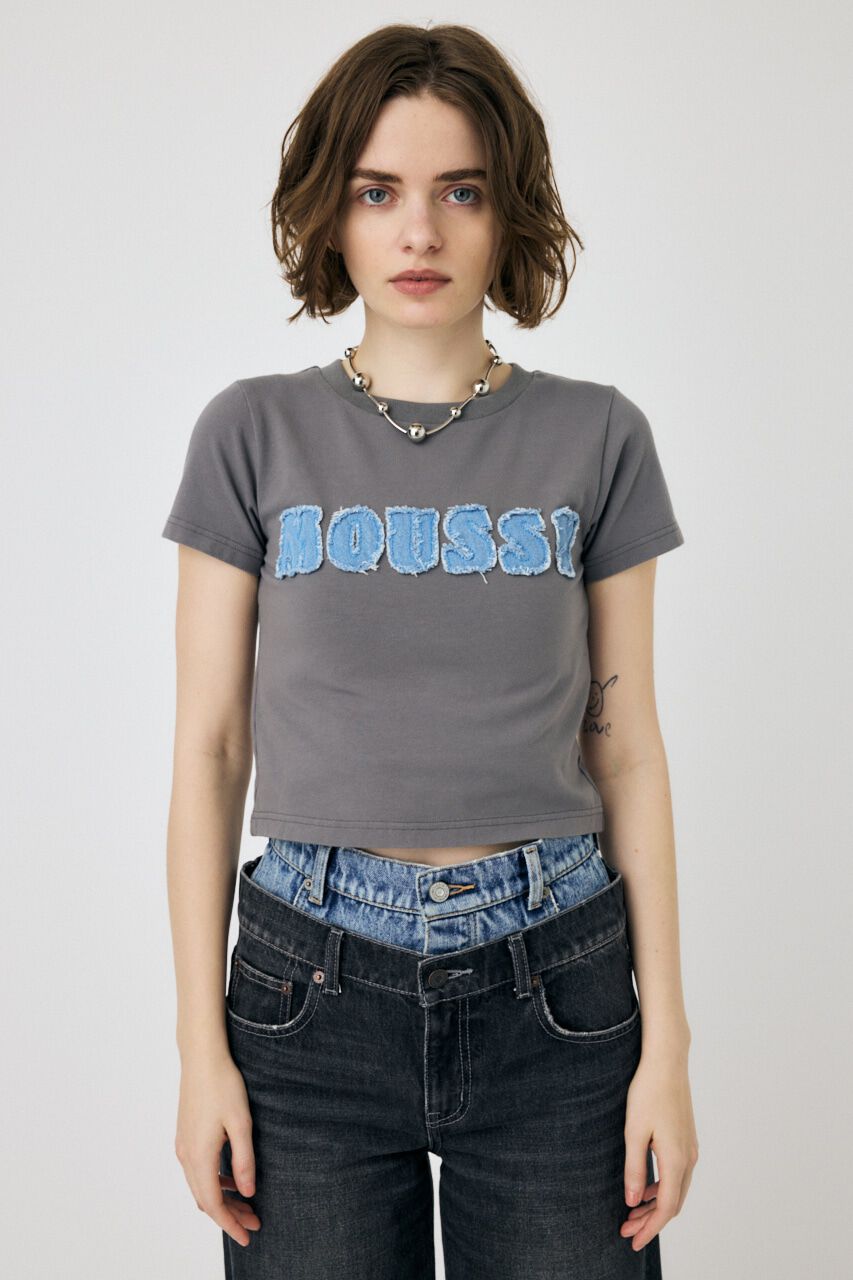 MOUSSY「PATCH DENIM MOUSSY TINY Tシャツ」|Tシャツ・カットソー|
