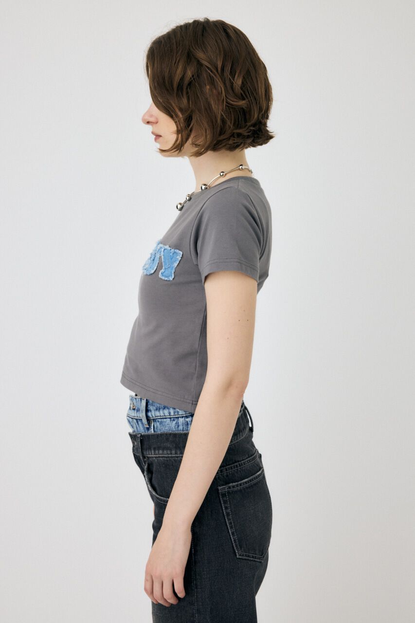 MOUSSY「PATCH DENIM MOUSSY TINY Tシャツ」|Tシャツ・カットソー|