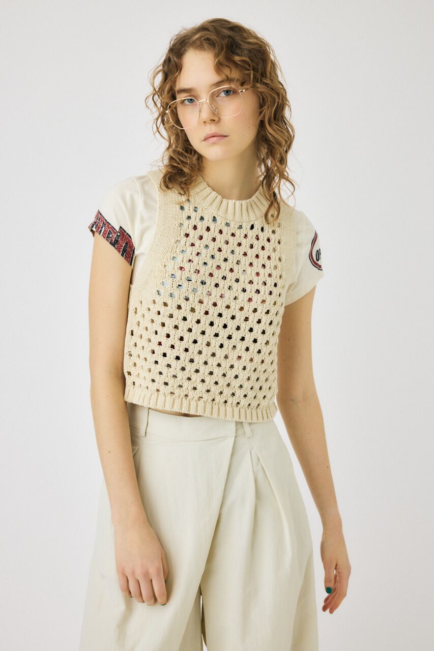 MOUSSY「CROCHET ニットタンク」|タンクトップ|