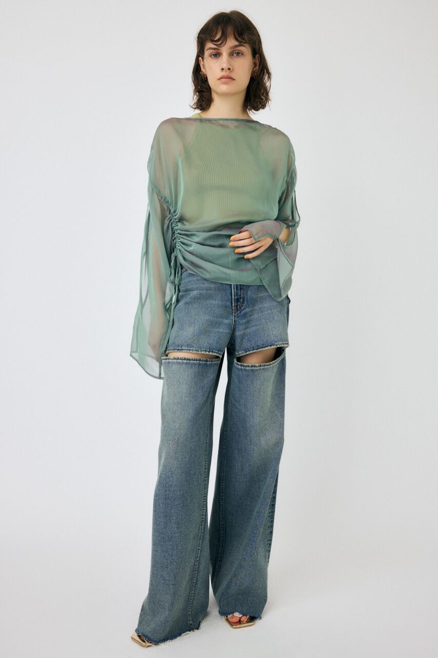 MOUSSY「SLIT WIDE LOOSE STRAIGHT」|デニム|