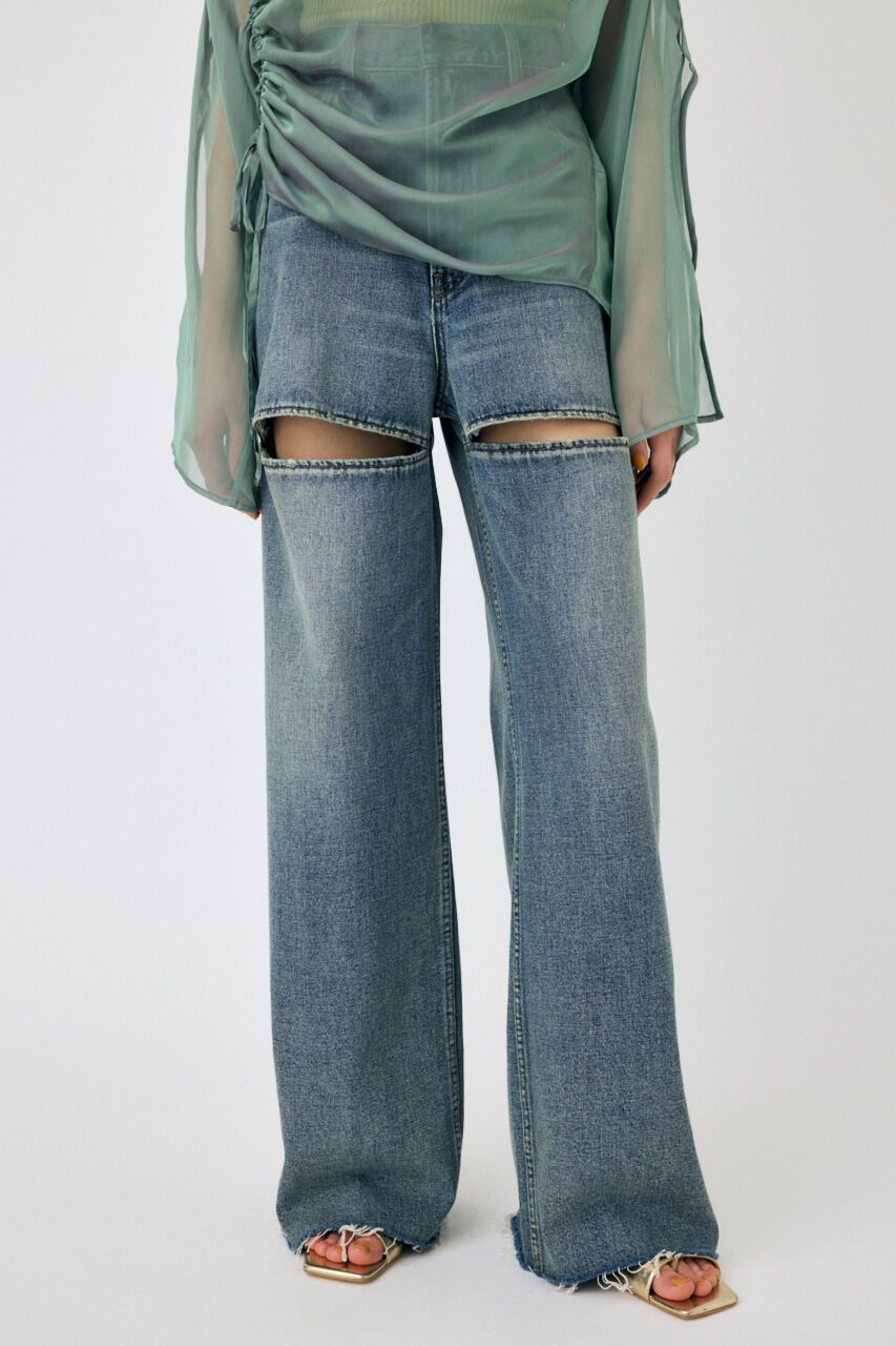 MOUSSY「SLIT WIDE LOOSE STRAIGHT」|デニム|