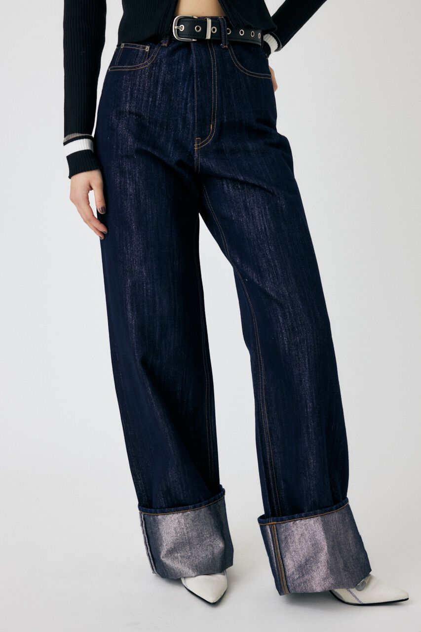 MOUSSY「GLITTER DENIM WIDE STRAIGHT」|デニム|