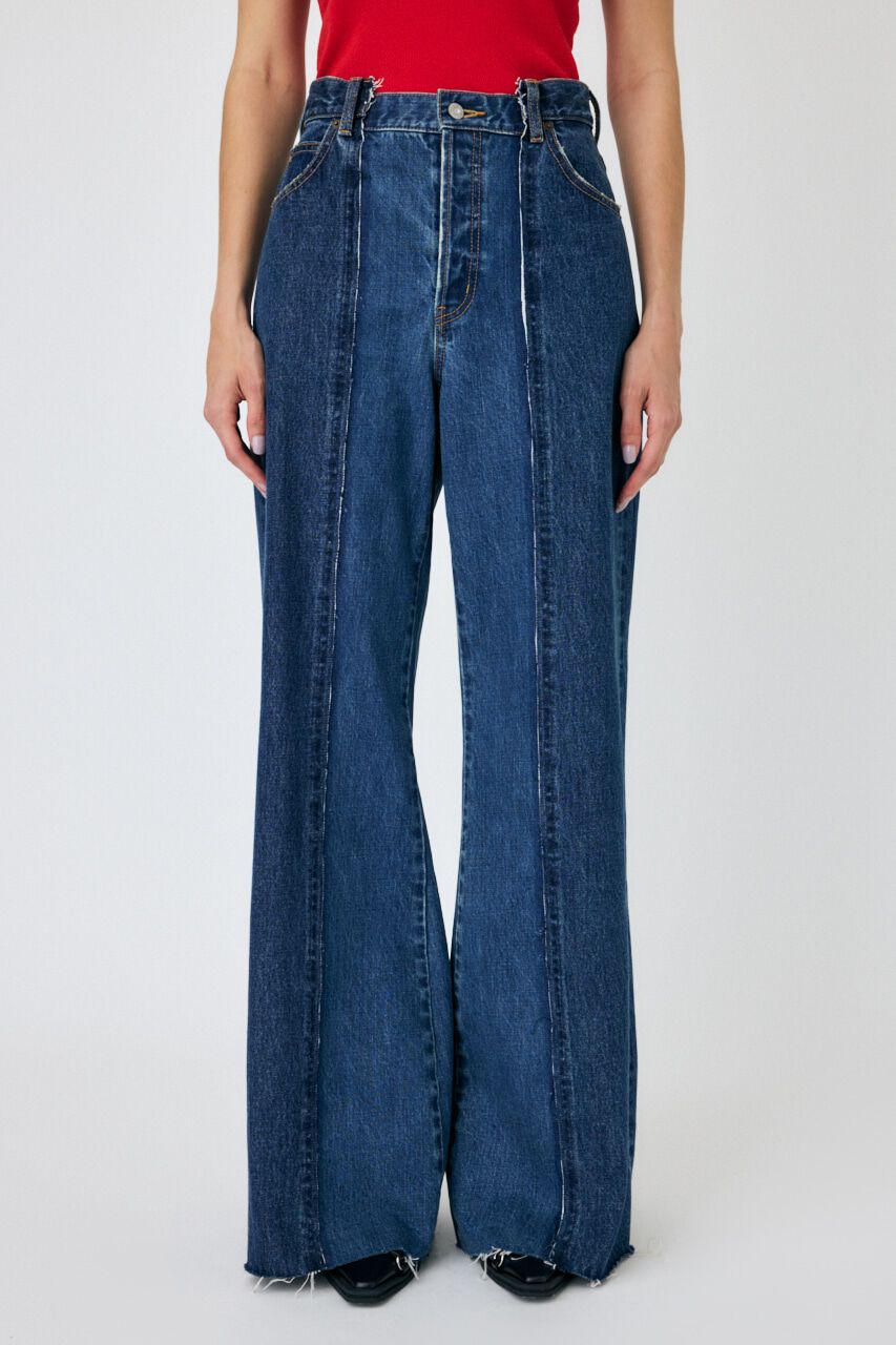 MOUSSY「TWO IN ONE ワイドストレートデニム」|デニム|