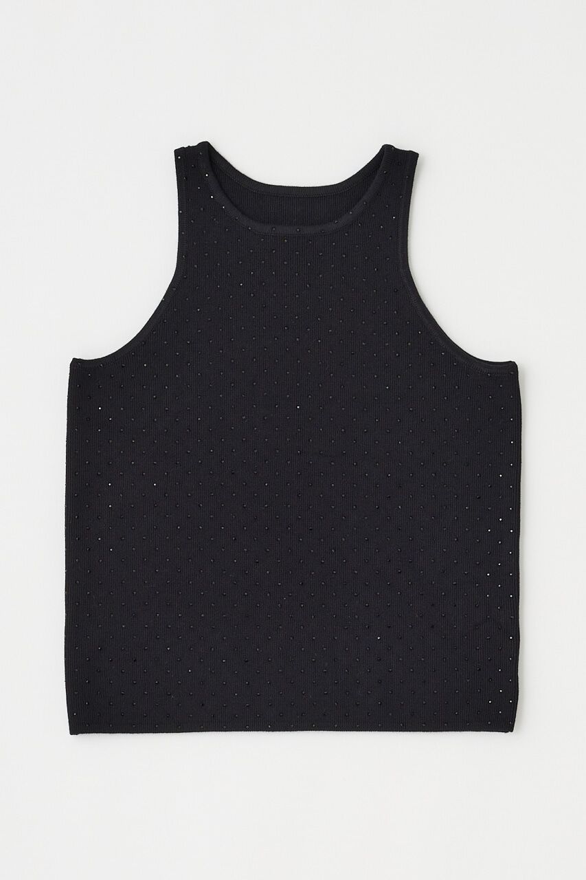 MOUSSY「RHINESTONE タンク」|タンクトップ|BLK