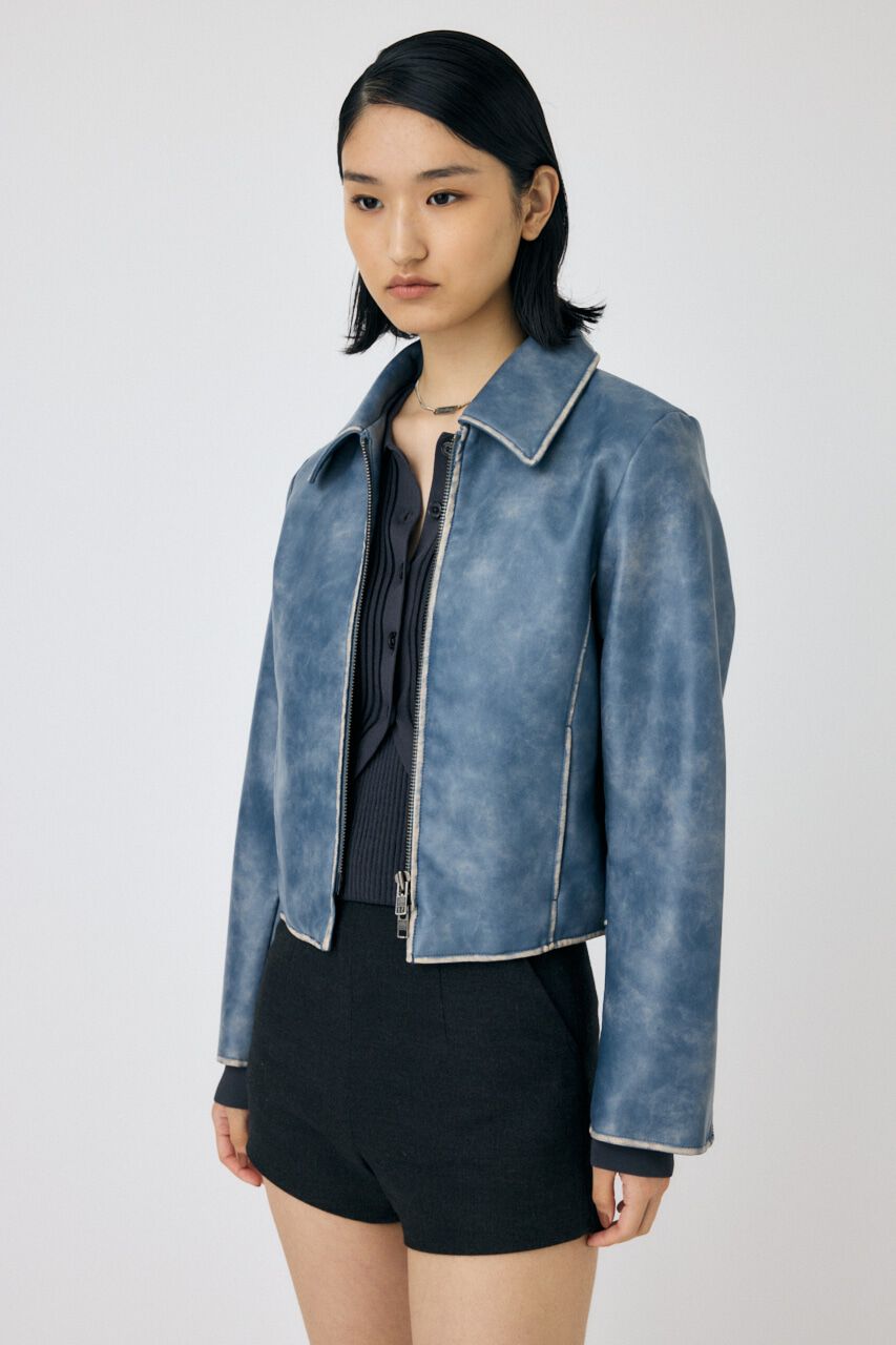 MOUSSY「FAUX LEATHER MINIMAL ジャケット」|その他|BLU