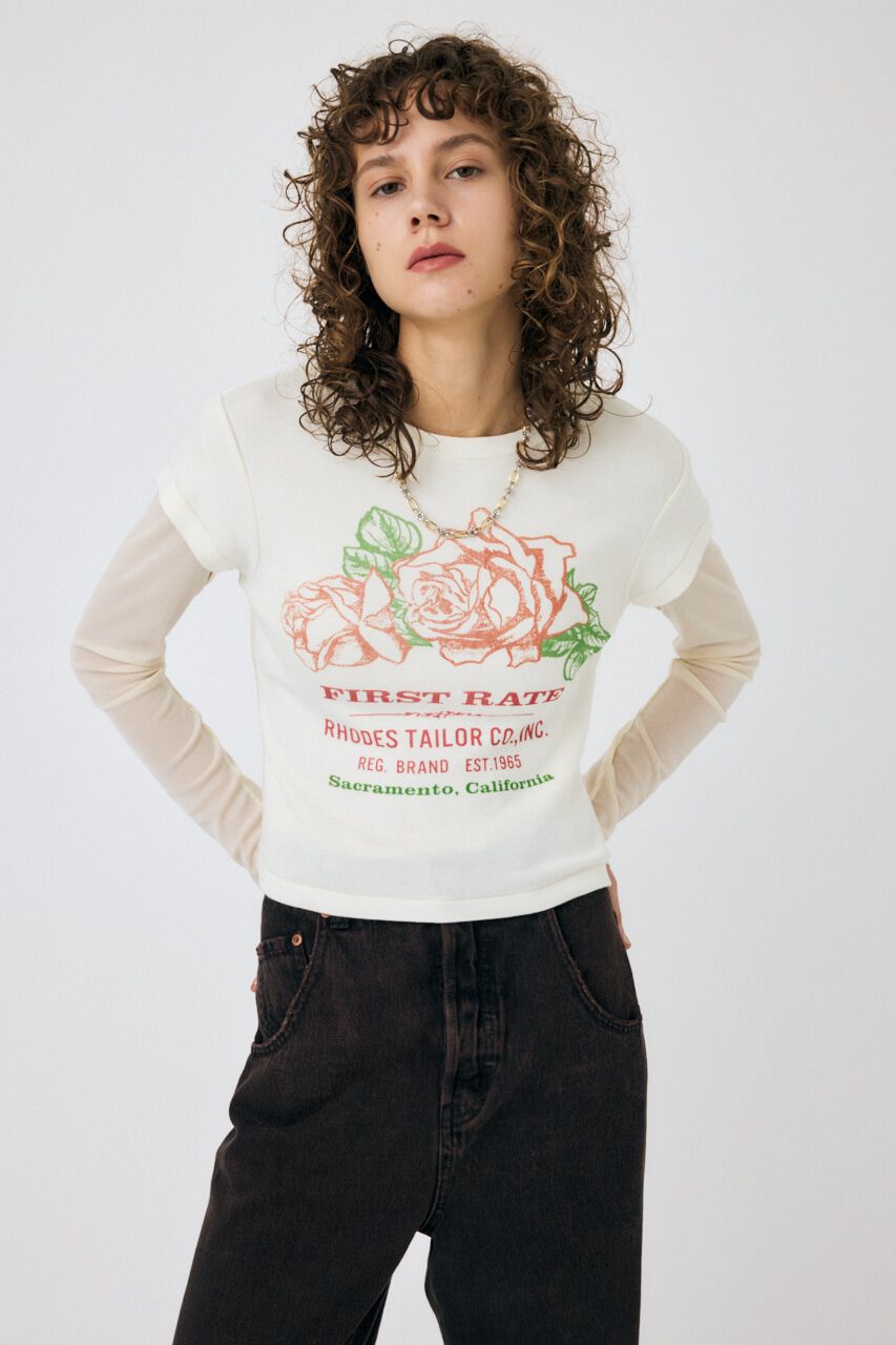 MOUSSY「VINTAGE LABEL Tシャツ」|Tシャツ・カットソー|O/WHT1
