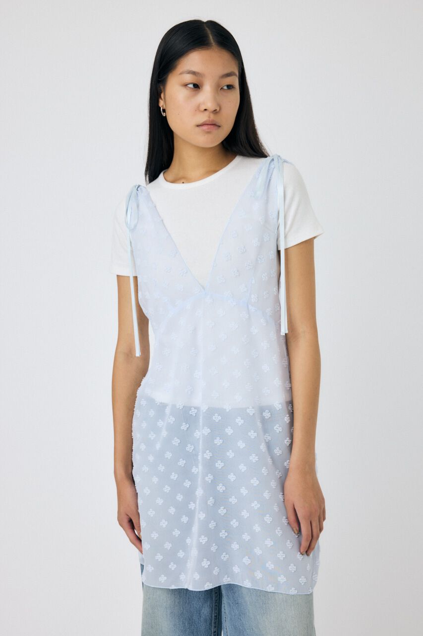 MOUSSY「FLOWER MOTIF シアーミニドレス」|ワンピース|L/BLU1