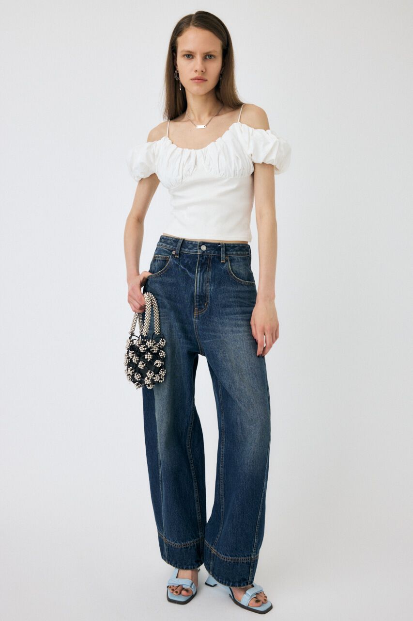 MOUSSY「VOLUME SLEEVE DOCKING トップス」|Tシャツ・カットソー|