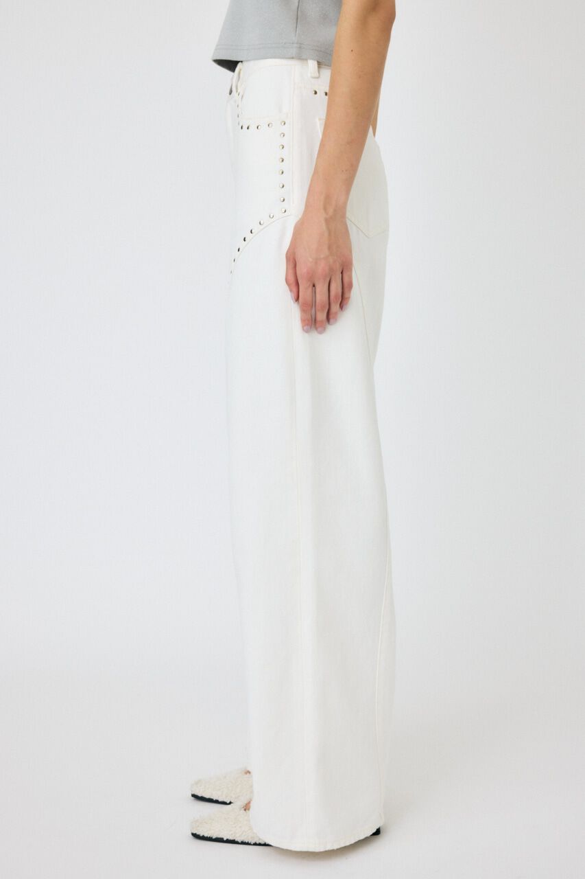 MOUSSY「STUDDED ワイドストレートデニム」|デニム|