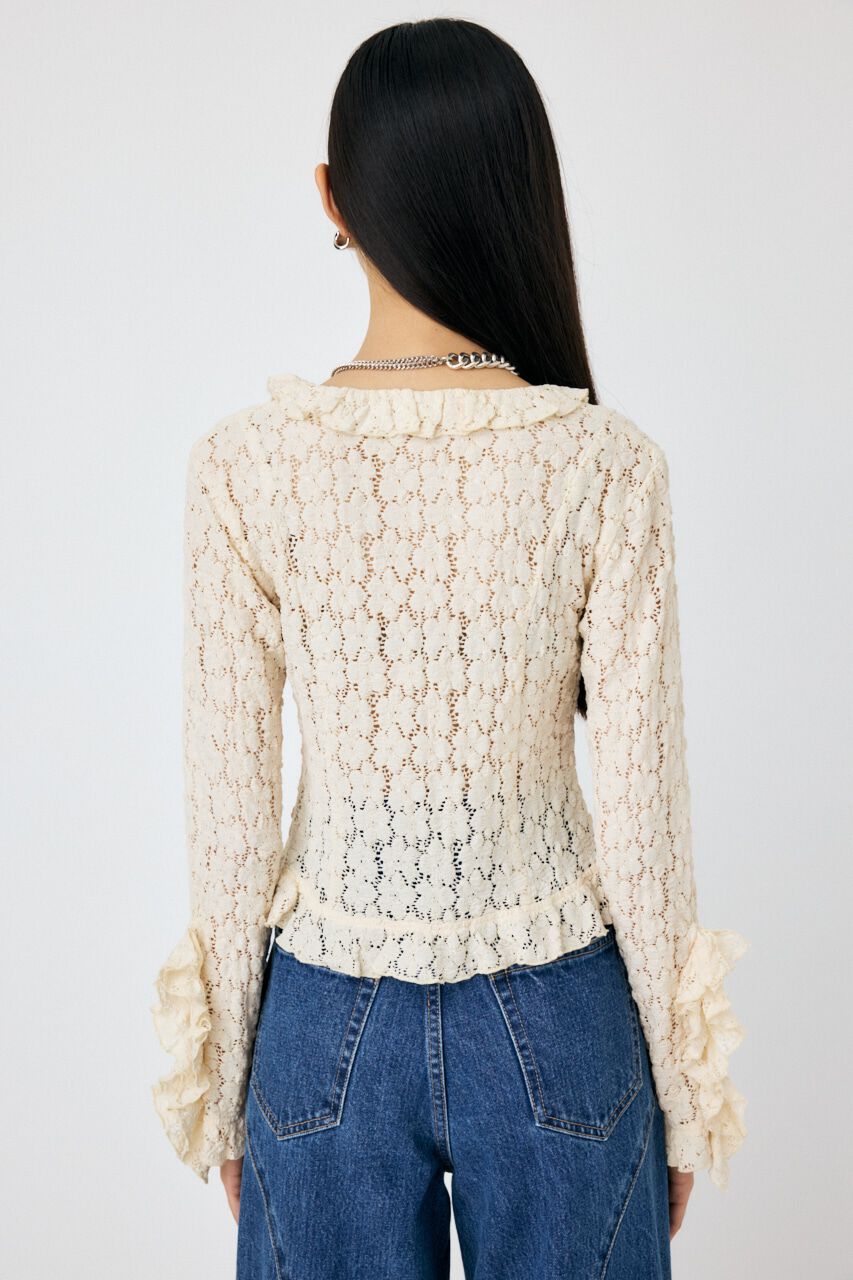 MOUSSY「CUT LACE RUFFLE ブラウス」|Tシャツ・カットソー|