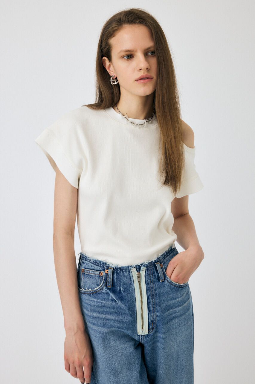 MOUSSY「CUT OUT LOOSE Tシャツ」|Tシャツ・カットソー|WHT