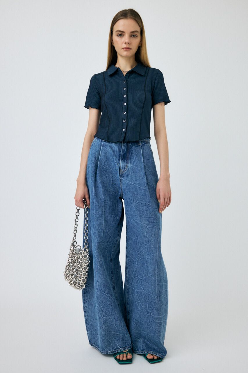 MOUSSY「WAVY TUCK BAGGY」|デニム|