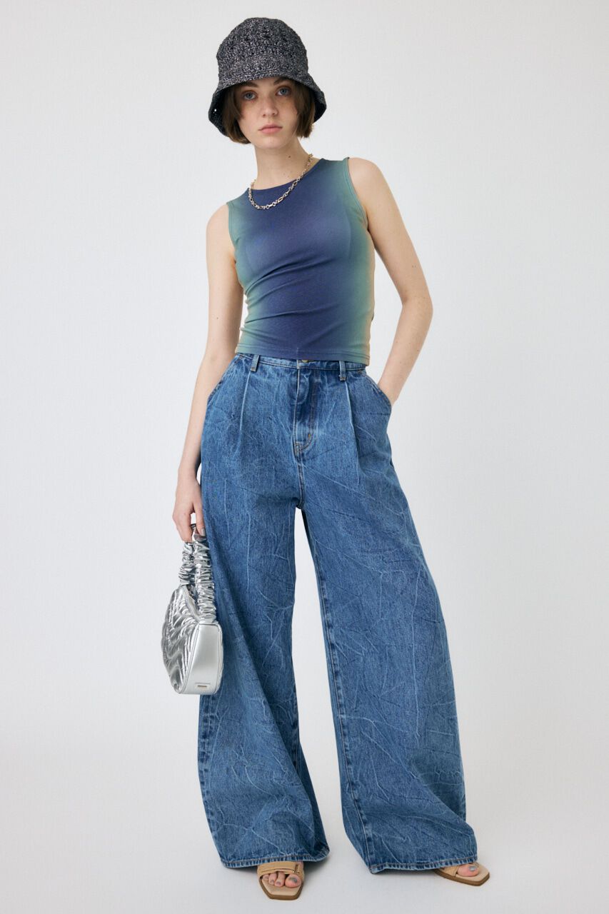MOUSSY「WAVY TUCK BAGGY」|デニム|