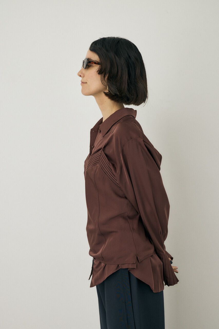 MOUSSY「サテンシャツ　リサイクルポリエステル&times;レーヨン素材」|シャツ・ブラウス|