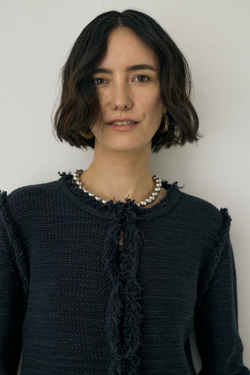 MOUSSY「ツイードニットジャケット　オーガニックコットン使用」|カーディガン|