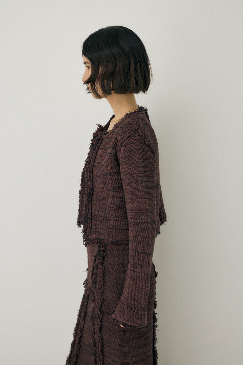 MOUSSY「ツイードニットジャケット　オーガニックコットン使用」|カーディガン|