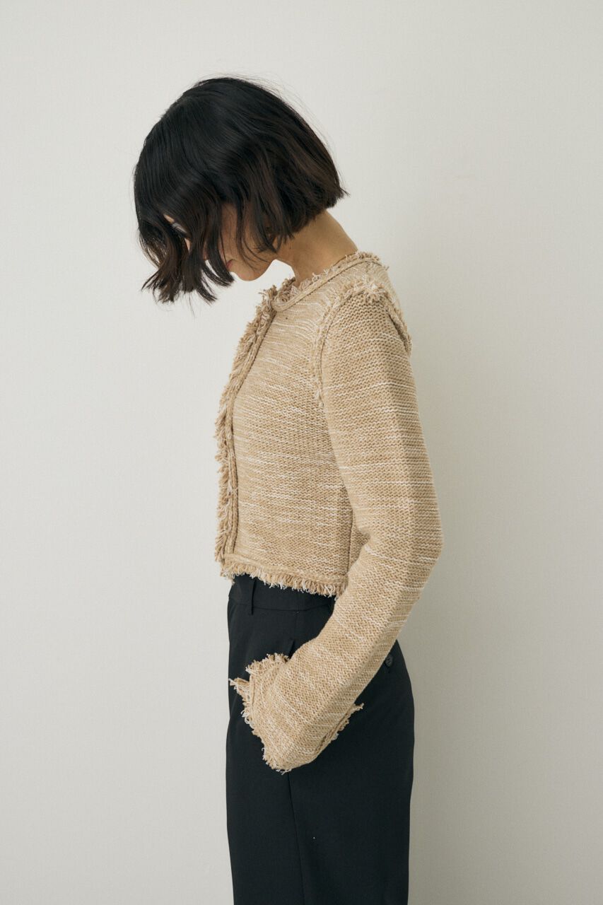 MOUSSY「ツイードニットジャケット　オーガニックコットン使用」|カーディガン|