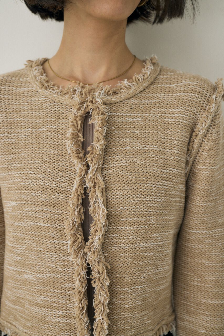 MOUSSY「ツイードニットジャケット　オーガニックコットン使用」|カーディガン|