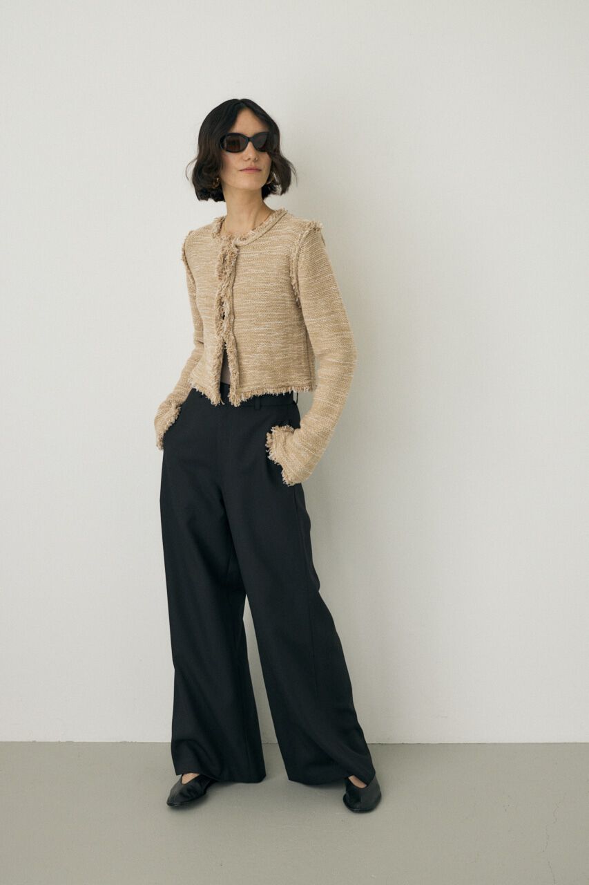 MOUSSY「ツイードニットジャケット　オーガニックコットン使用」|カーディガン|