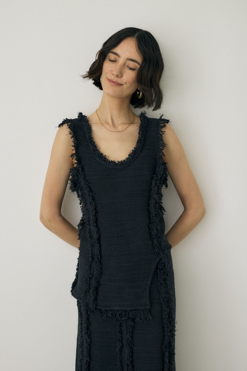 MOUSSY「ツイードニットタンクトップ　オーガニックコットン使用」|タンクトップ|