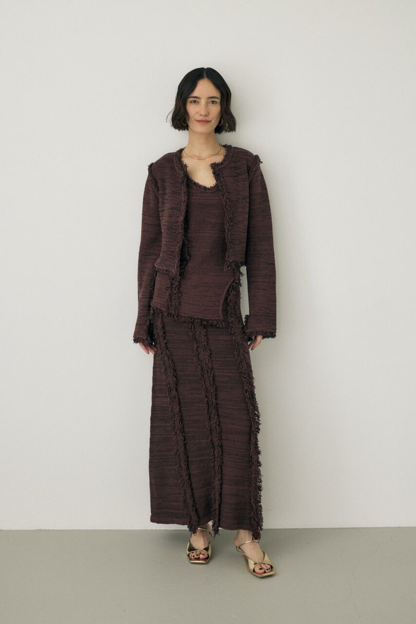 MOUSSY「ツイードニットタンクトップ　オーガニックコットン使用」|タンクトップ|