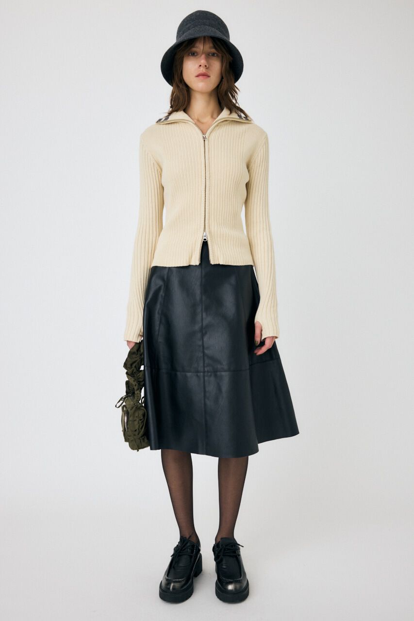 MOUSSY「ZIP UP INSIDE LINE ニット」|ニット・セーター|