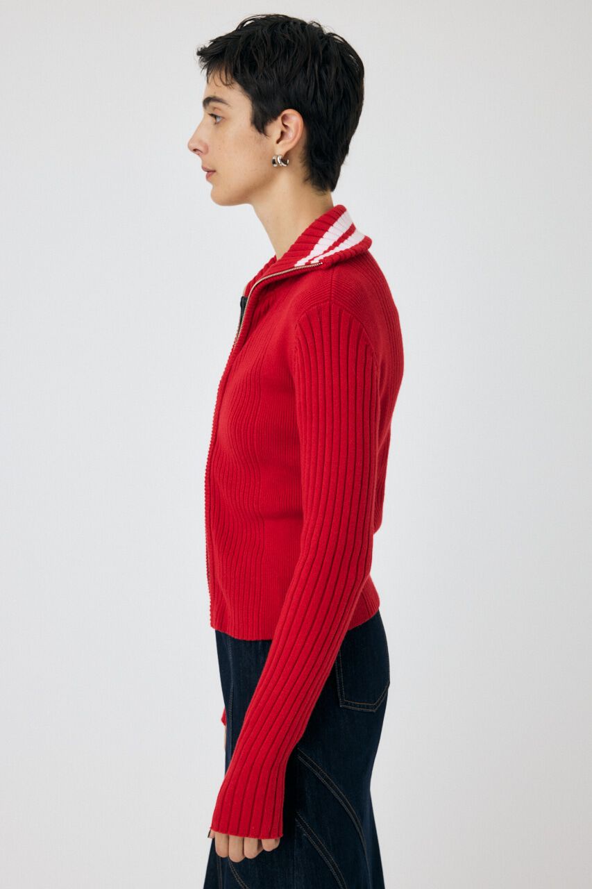 MOUSSY「ZIP UP INSIDE LINE ニット」|ニット・セーター|