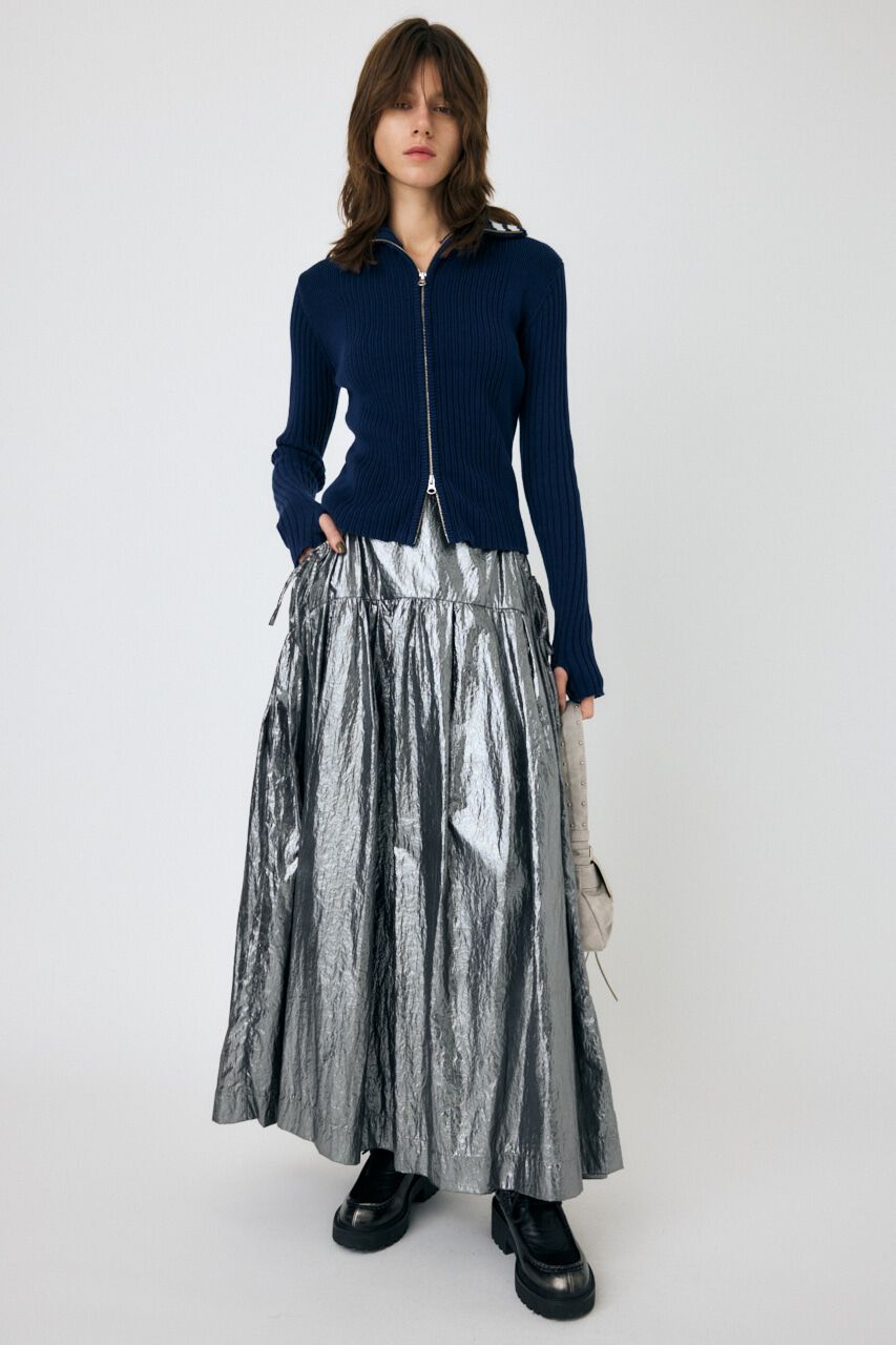 MOUSSY「ZIP UP INSIDE LINE ニット」|ニット・セーター|