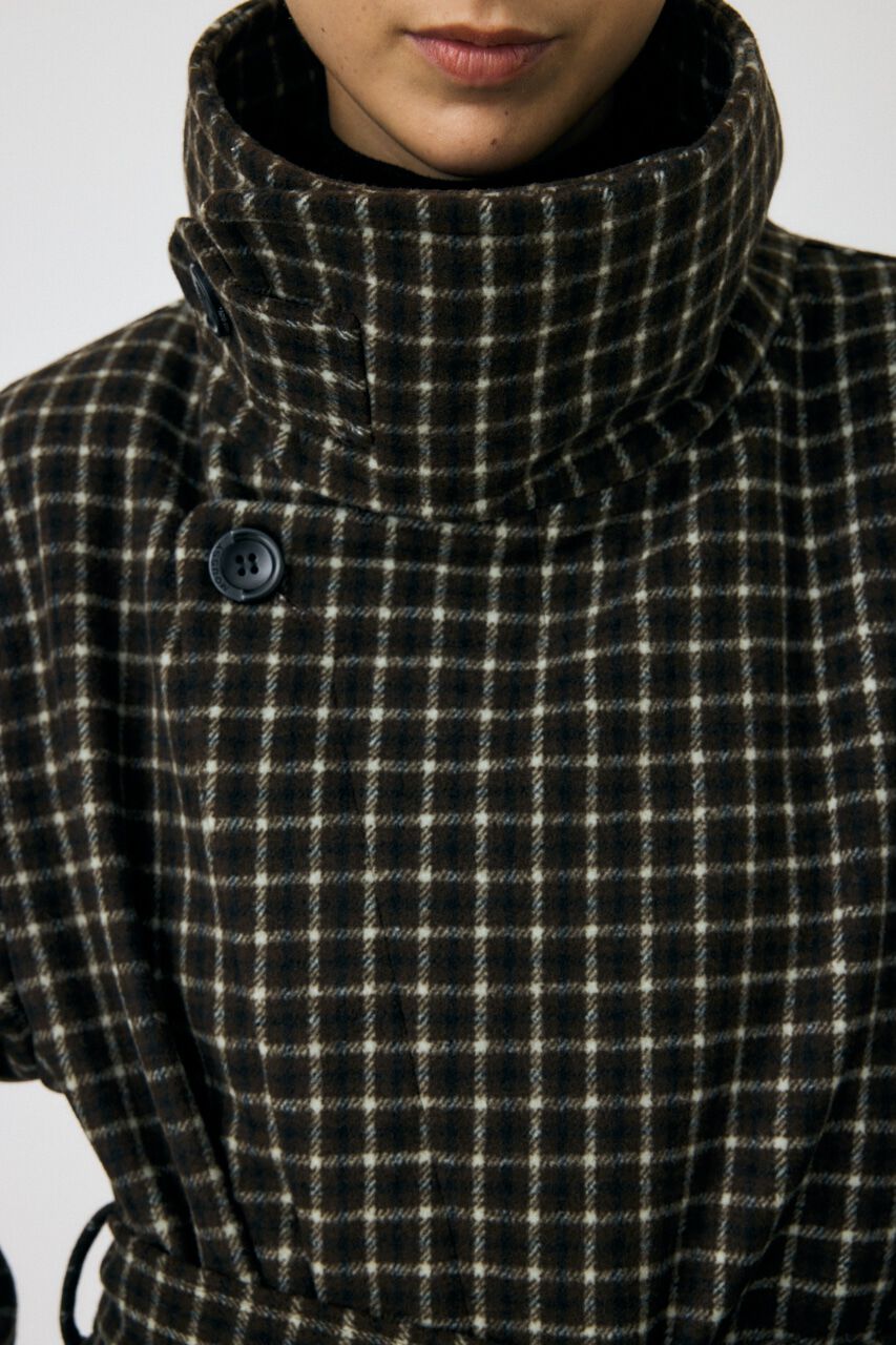 MOUSSY「STANDCOLLAR PLAID コクーンコート」|その他|