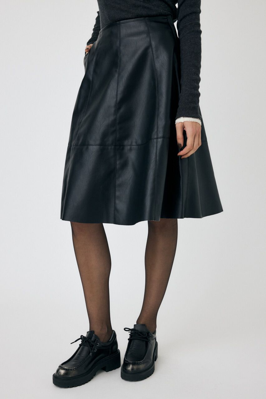 MOUSSY「F/LEATHER フレアスカート」|スカート|