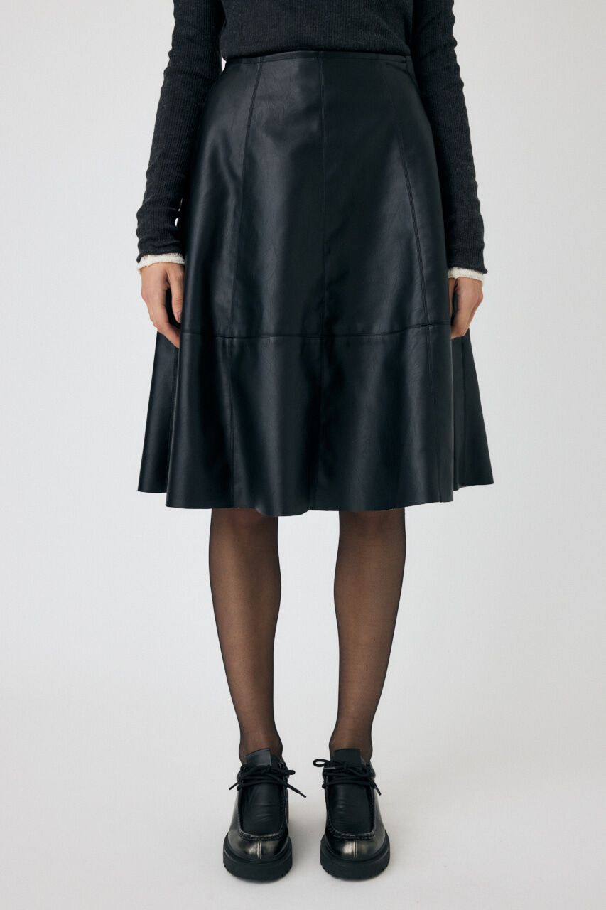 MOUSSY「F/LEATHER フレアスカート」|スカート|