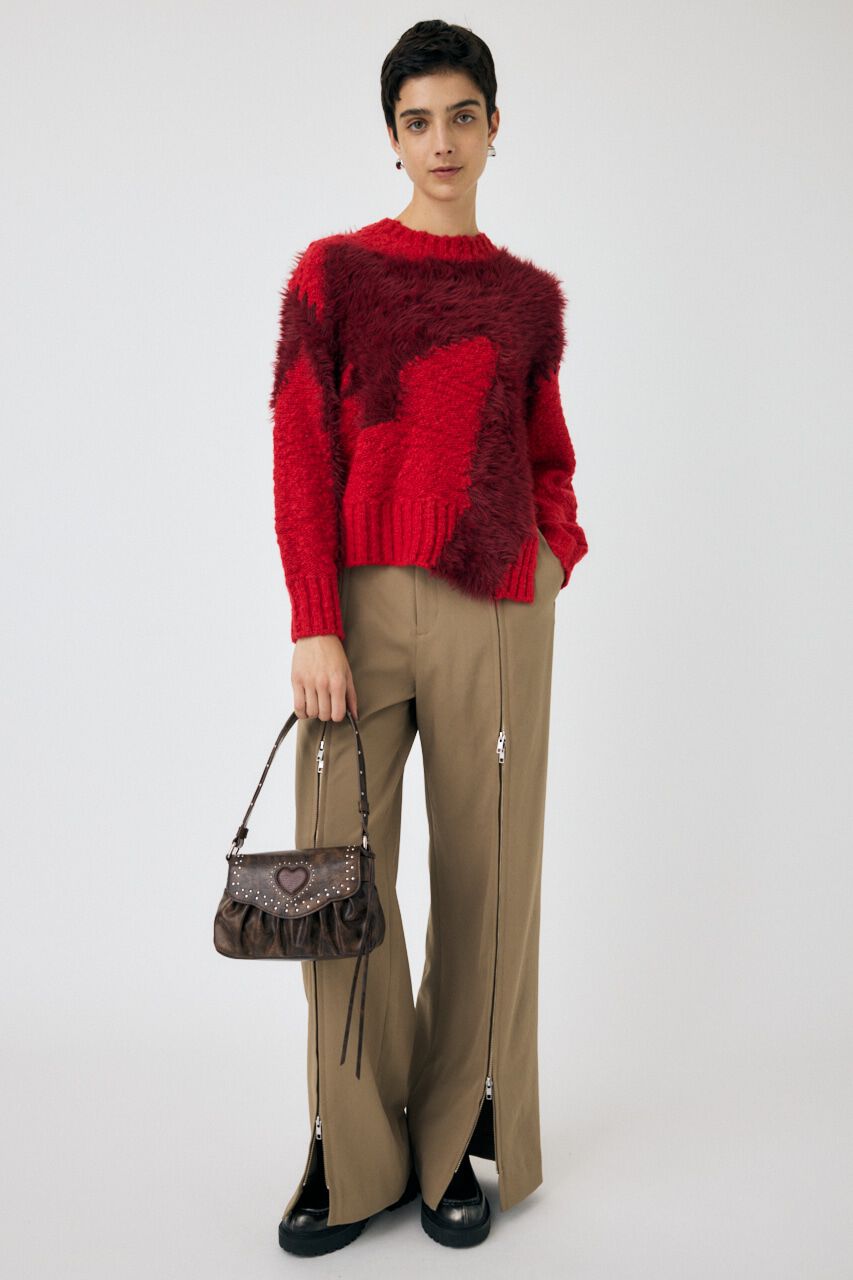 MOUSSY「INTARSIA SLIT セーター」|ニット・セーター|