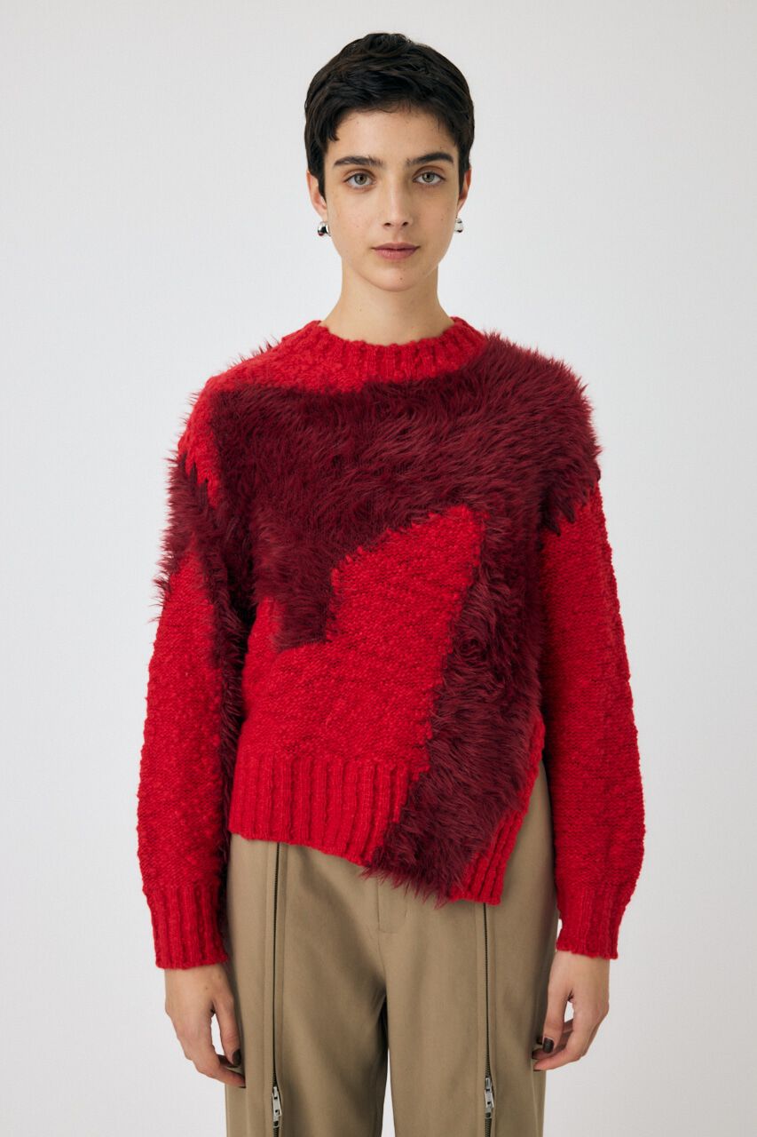 MOUSSY「INTARSIA SLIT セーター」|ニット・セーター|