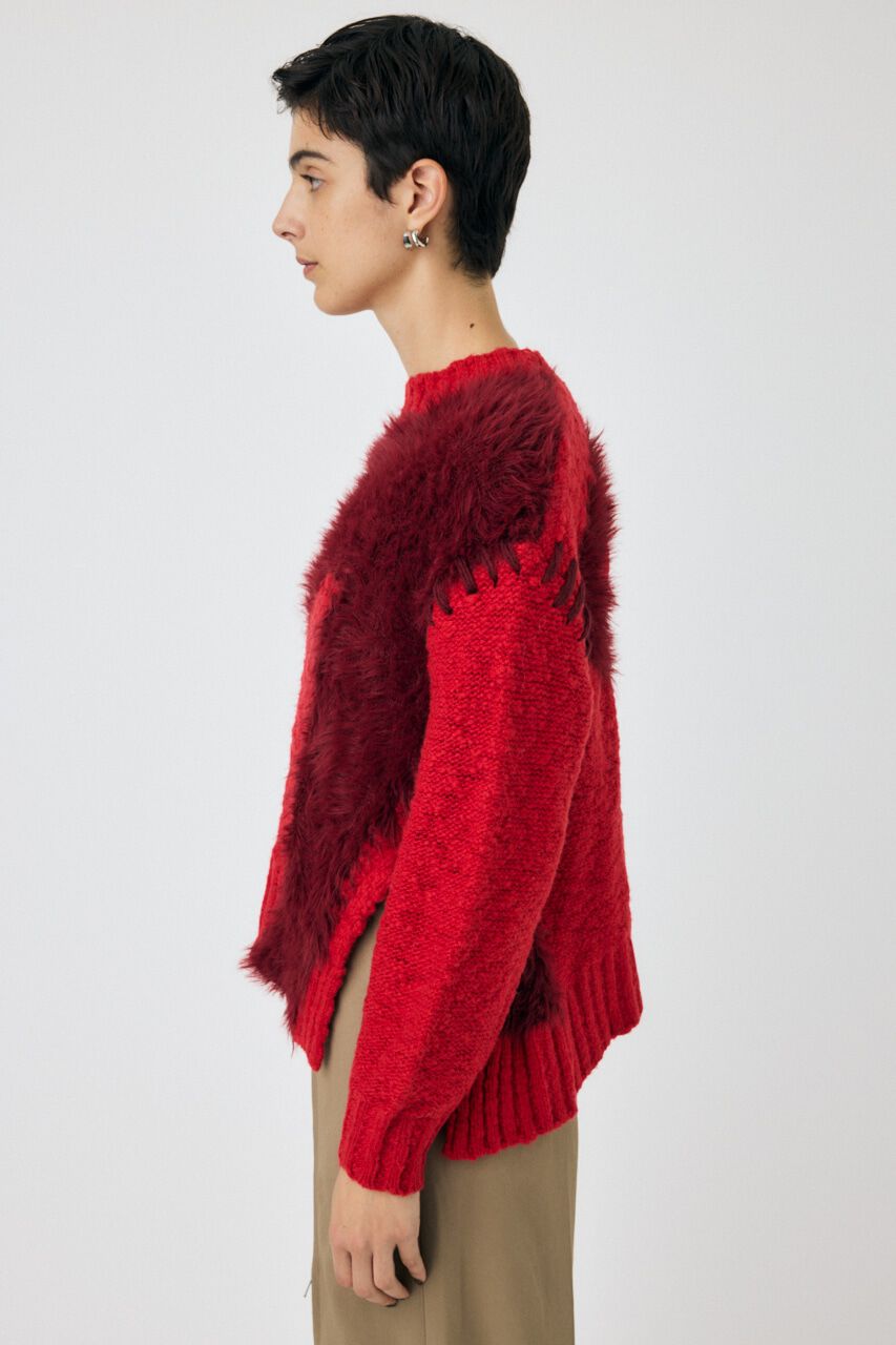 MOUSSY「INTARSIA SLIT セーター」|ニット・セーター|