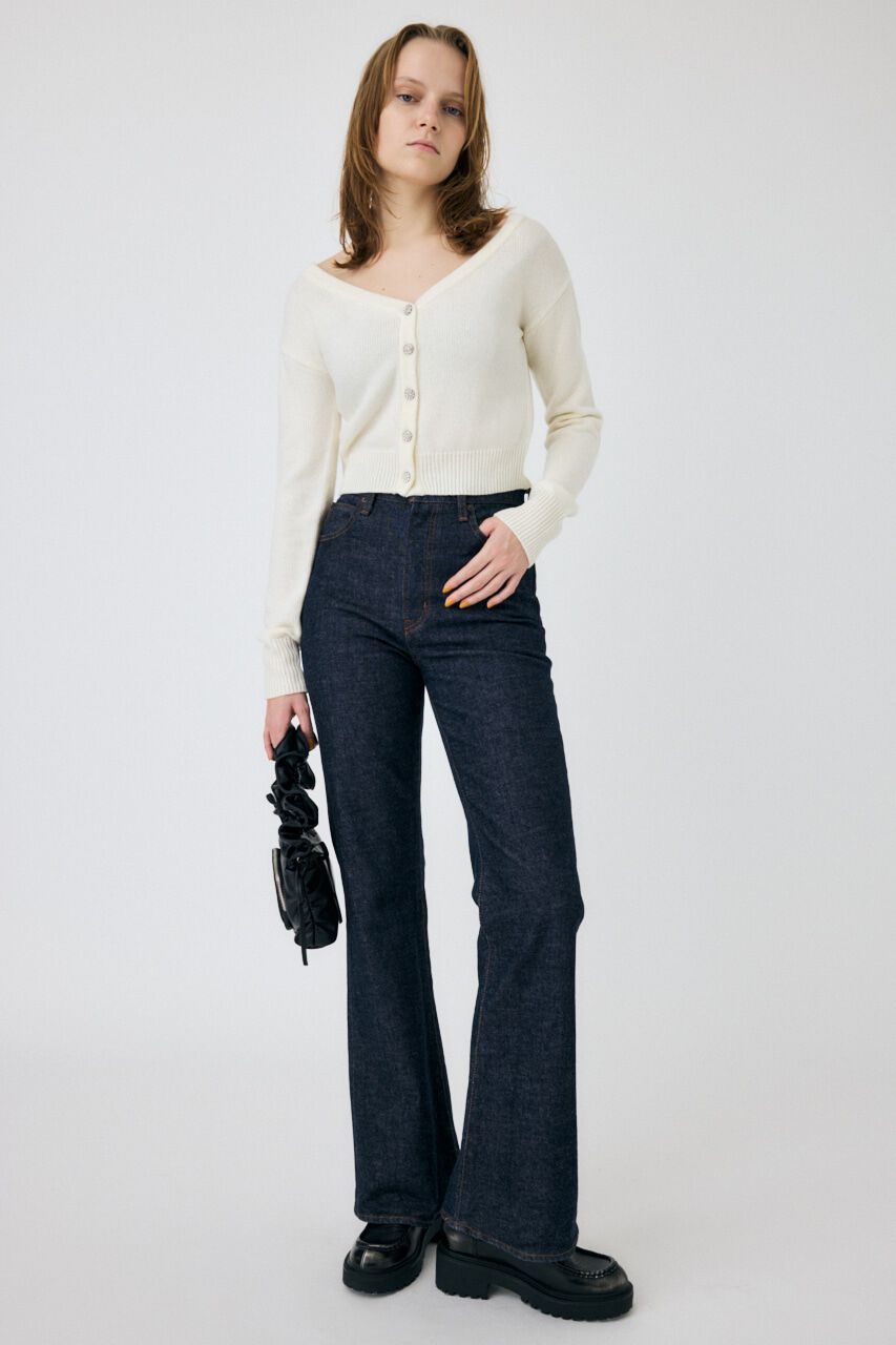 MOUSSY「2WAY SHORT ニットカーディガン」|カーディガン|