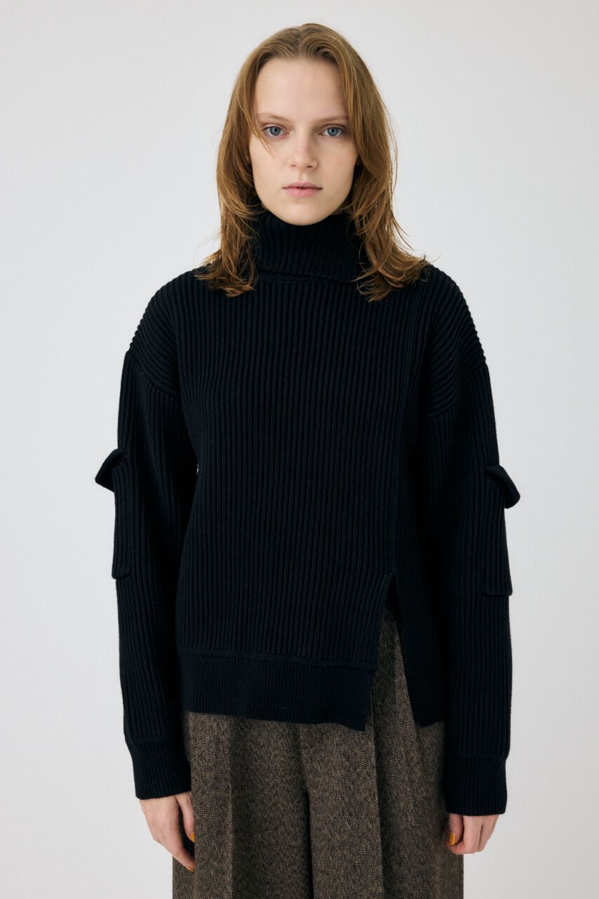 MOUSSY「SLIT ハイネックセーター」|ニット・セーター|