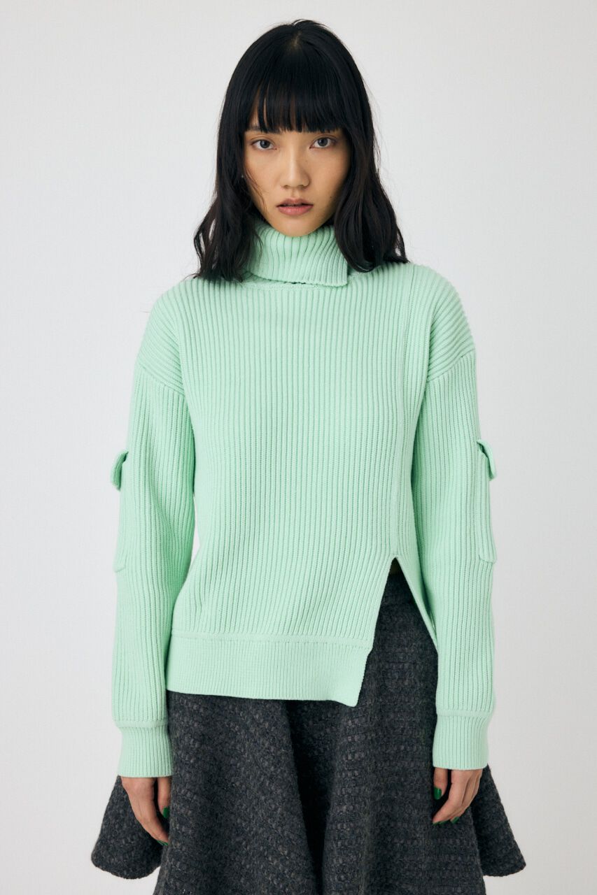 MOUSSY「SLIT ハイネックセーター」|ニット・セーター|