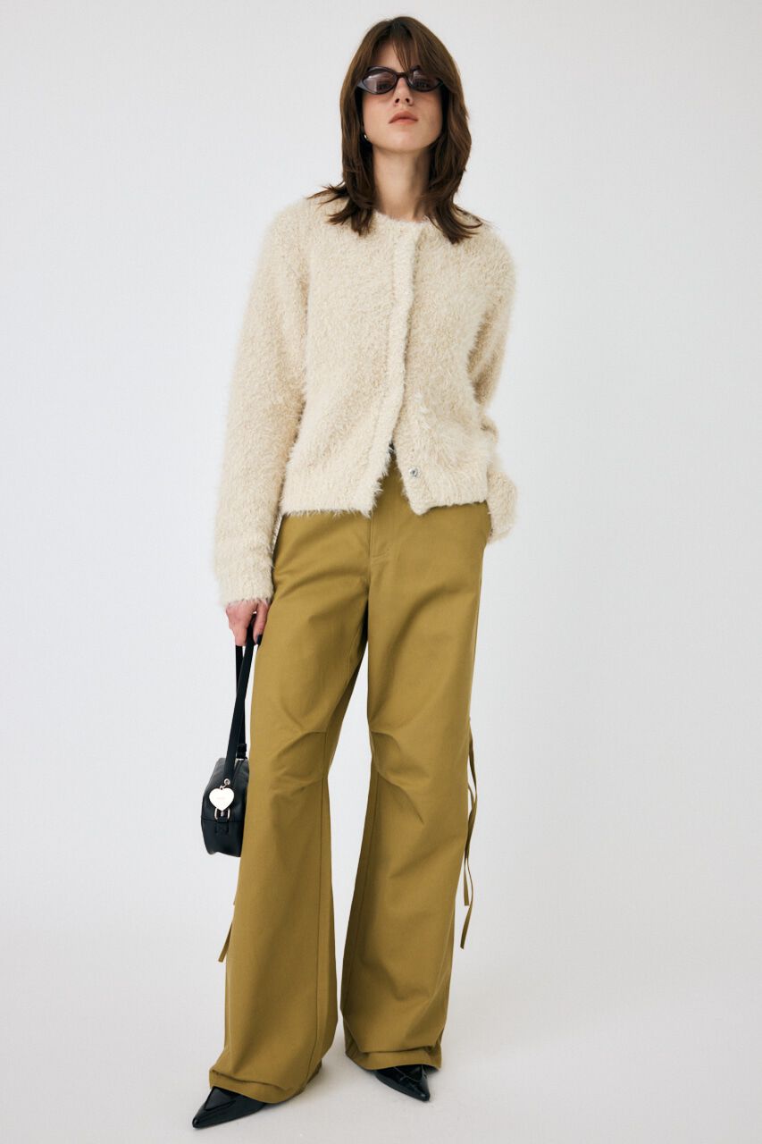 MOUSSY「GLITTER SHAGGY ニットカーディガン」|カーディガン|